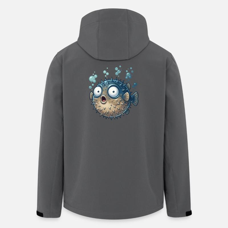 Pufferfisch Schreckmoment - Recycelte Männer Softshell-Jacke von Stanley/Stella - Anthrazit