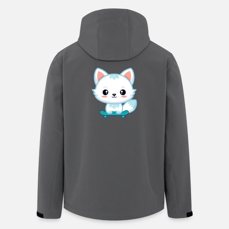 Kawaii Fox auf Skateboard - Recycelte Männer Softshell-Jacke von Stanley/Stella - Anthrazit