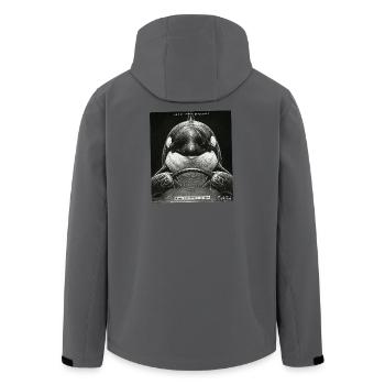 Fish Flashed - Men’s Recycled Softshell Jacket by Stanley/Stella - anthracite - Back - AI Model Male 185 light (185cm)