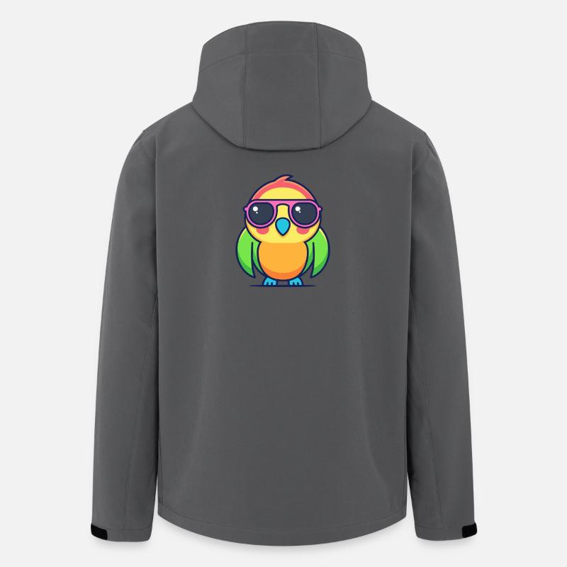 Papageien-Neon-Retro-Brillen - Recycelte Männer Softshell-Jacke von Stanley/Stella - Anthrazit