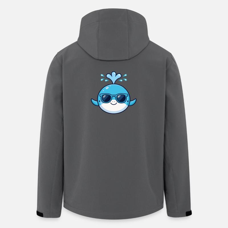 Stylish blue whale with glasses - Men’s Recycled Softshell Jacket by Stanley/Stella - anthracite