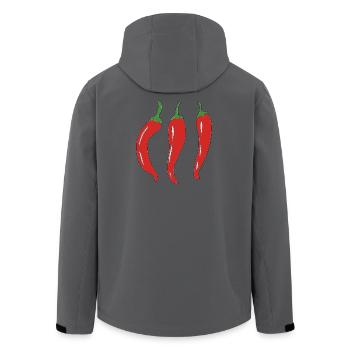 Drei rote Chilischoten Illustration - Recycelte Männer Softshell-Jacke von Stanley/Stella - Anthrazit - Hinten - AI Model Male 185 light (185cm)