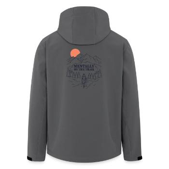 Mountains - Mentally on the Trail - Men’s Recycled Softshell Jacket by Stanley/Stella - anthracite - Back - AI Model Male 185 light (185cm)