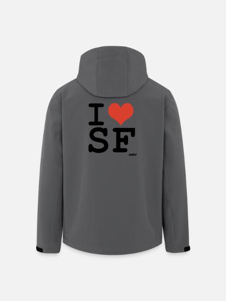 i love SF - Men’s Recycled Softshell Jacket by Stanley/Stella - anthracite
