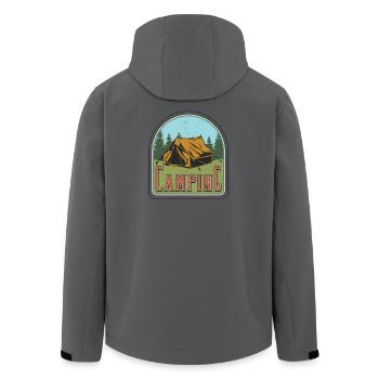Camping - Recycelte Männer Softshell-Jacke von Stanley/Stella - Anthrazit - Hinten - AI Model Male 185 light (185cm)