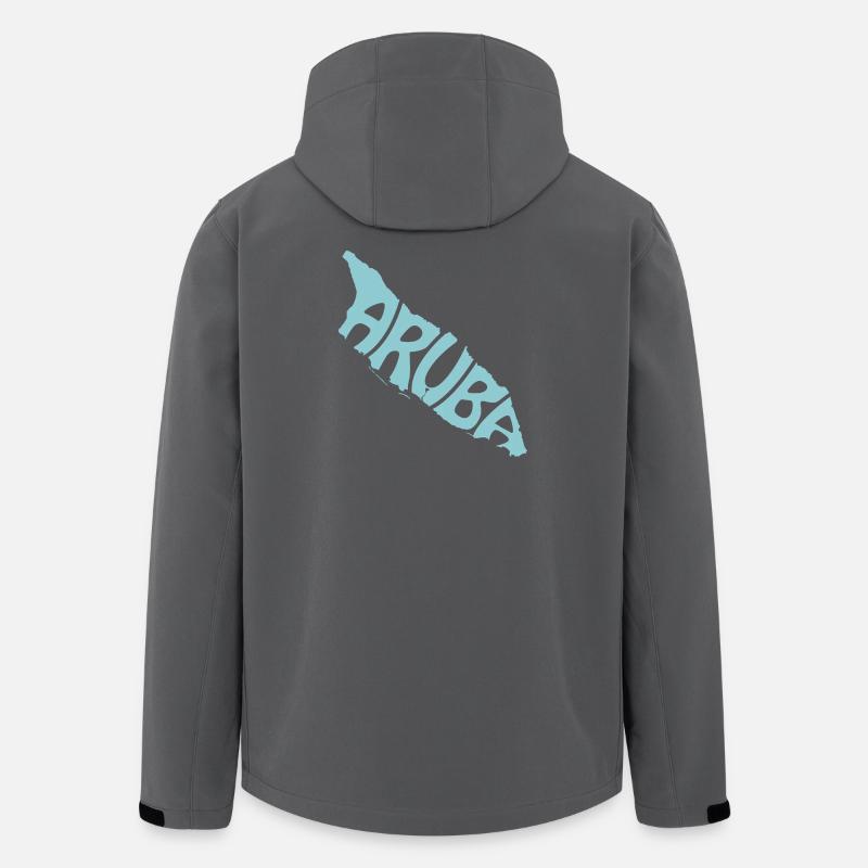 Retro-Karte von Aruba - Recycelte Männer Softshell-Jacke von Stanley/Stella - Anthrazit
