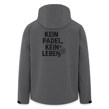 Funny padel – no padel no life - Men’s Recycled Softshell Jacket by Stanley/Stella - anthracite - Back - AI Model Male 185 light (185cm)