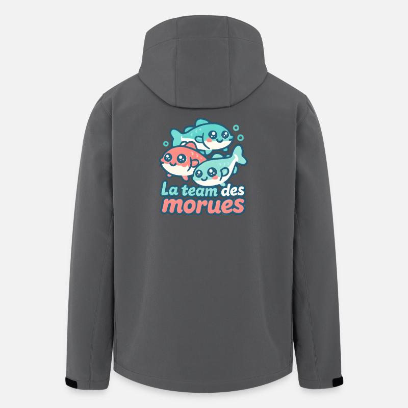 Das kawaii Kabeljau-Team - Recycelte Männer Softshell-Jacke von Stanley/Stella - Anthrazit