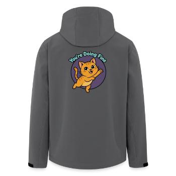 Cat Encourager: You're Doing Fine - Men’s Recycled Softshell Jacket by Stanley/Stella - anthracite - Back - AI Model Male 185 light (185cm)