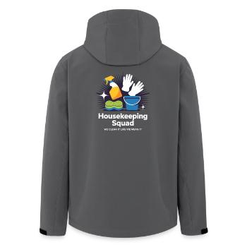 Funny Cleaning Design - Men’s Recycled Softshell Jacket by Stanley/Stella - anthracite - Back - AI Model Male 185 light (185cm)