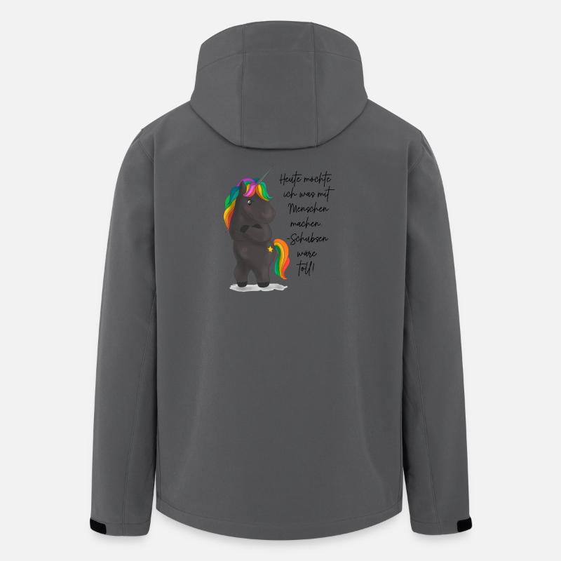 Einhorndrache mit Regenbogenmähne - Recycelte Männer Softshell-Jacke von Stanley/Stella - Anthrazit
