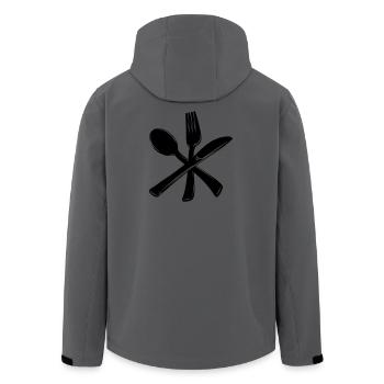 Knife fork and spoon crossed - Men’s Recycled Softshell Jacket by Stanley/Stella - anthracite - Back - AI Model Male 185 light (185cm)