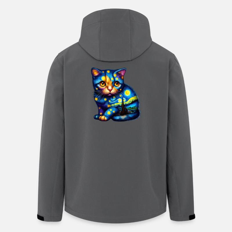 Katze - Recycelte Männer Softshell-Jacke von Stanley/Stella - Anthrazit