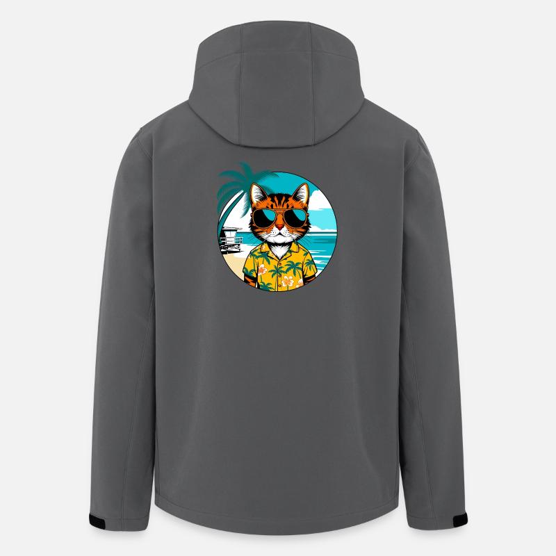 Katze am Strand - Recycelte Männer Softshell-Jacke von Stanley/Stella - Anthrazit