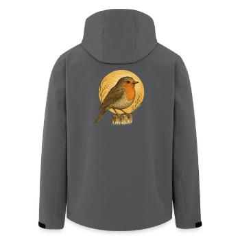 Robins - Garden Birds - Men’s Recycled Softshell Jacket by Stanley/Stella - anthracite - Back - AI Model Male 185 light (185cm)
