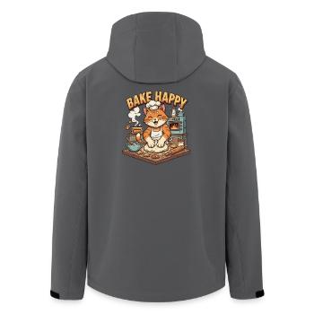 Baking Delight Cat Bakes Cookies - Men’s Recycled Softshell Jacket by Stanley/Stella - anthracite - Back - AI Model Male 185 light (185cm)