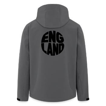 England Typography - Men’s Recycled Softshell Jacket by Stanley/Stella - anthracite - Back - AI Model Male 185 light (185cm)