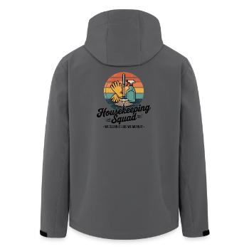 Lustiges Putzen Design - Recycelte Männer Softshell-Jacke von Stanley/Stella - Anthrazit - Hinten - AI Model Male 185 light (185cm)