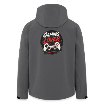 Eat Sleep Game Repeat Gaming - Men’s Recycled Softshell Jacket by Stanley/Stella - anthracite - Back - AI Model Male 185 light (185cm)