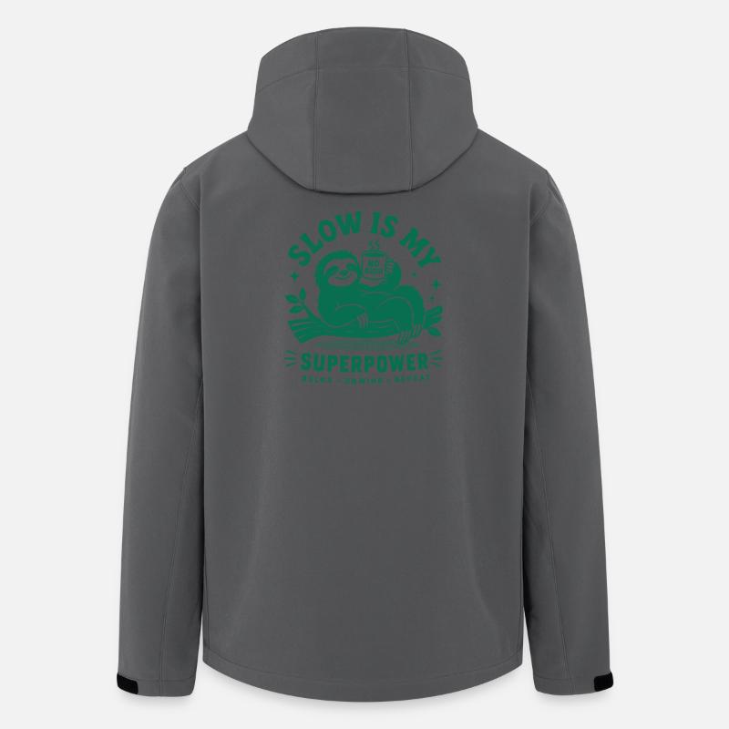 Slow Is My Superpower Sloth - Recycelte Männer Softshell-Jacke von Stanley/Stella - Anthrazit