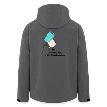 So trinken das die Einheimischen - Recycelte Männer Softshell-Jacke von Stanley/Stella - Anthrazit - Hinten - AI Model Male 185 light (185cm)