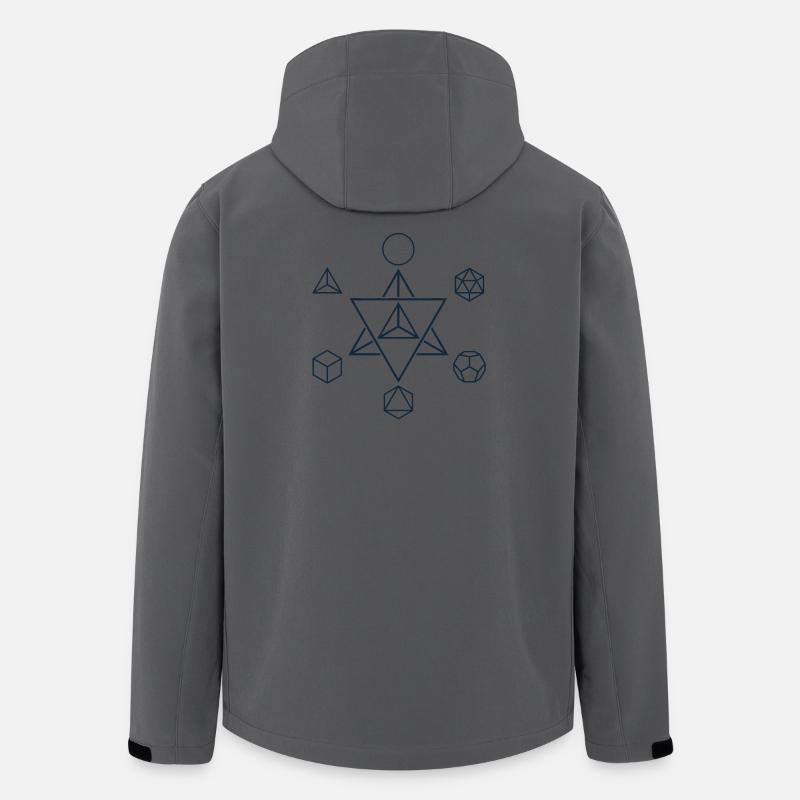 Merkaba und die Platonischen Körper, Heilige Geometrie - Recycelte Männer Softshell-Jacke von Stanley/Stella - Anthrazit