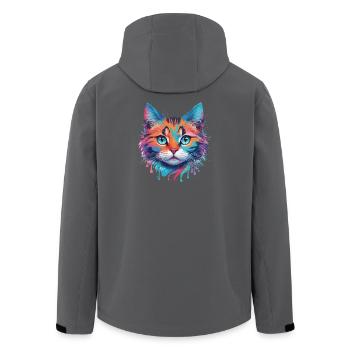 Chat mignon - Veste softshell homme en polyester recyclé Stanley/Stella - charbon - Dos - AI Model Male 185 light (185cm)