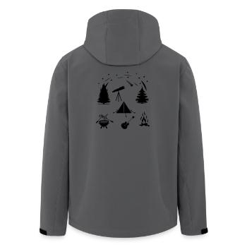 Camping life - Men’s Recycled Softshell Jacket by Stanley/Stella - anthracite - Back - AI Model Male 185 light (185cm)