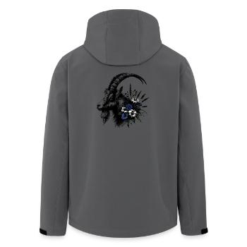 Capricorn Flowers Alps Mountains Illustration - Men’s Recycled Softshell Jacket by Stanley/Stella - anthracite - Back - AI Model Male 185 light (185cm)