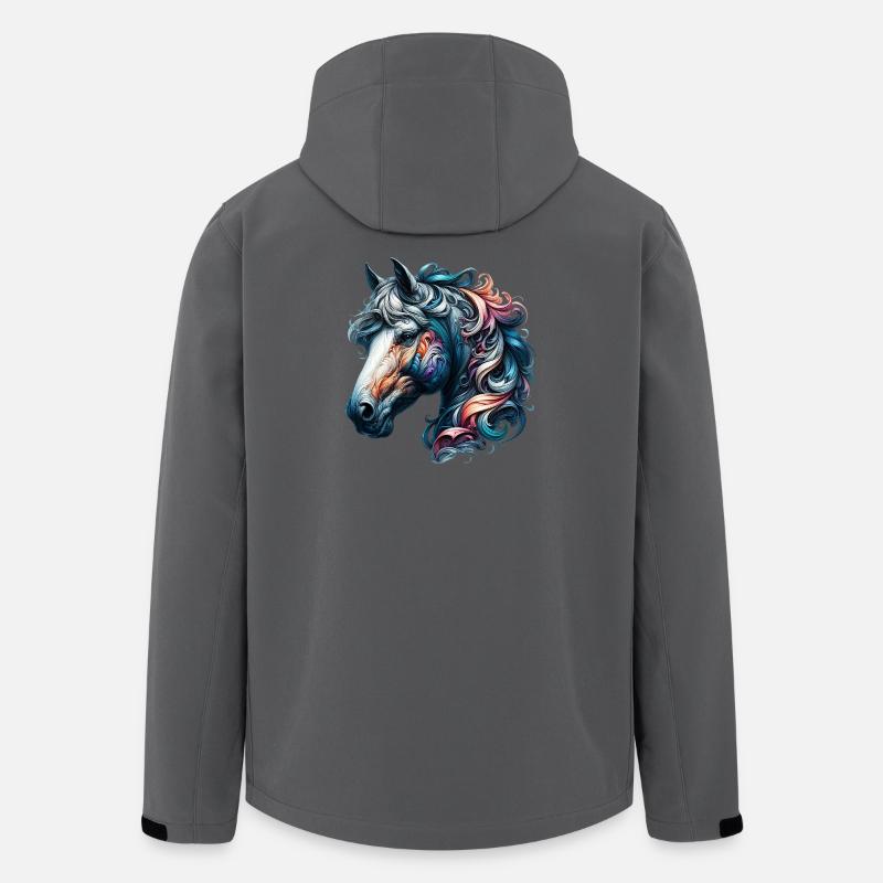 Pferd - Recycelte Männer Softshell-Jacke von Stanley/Stella - Anthrazit