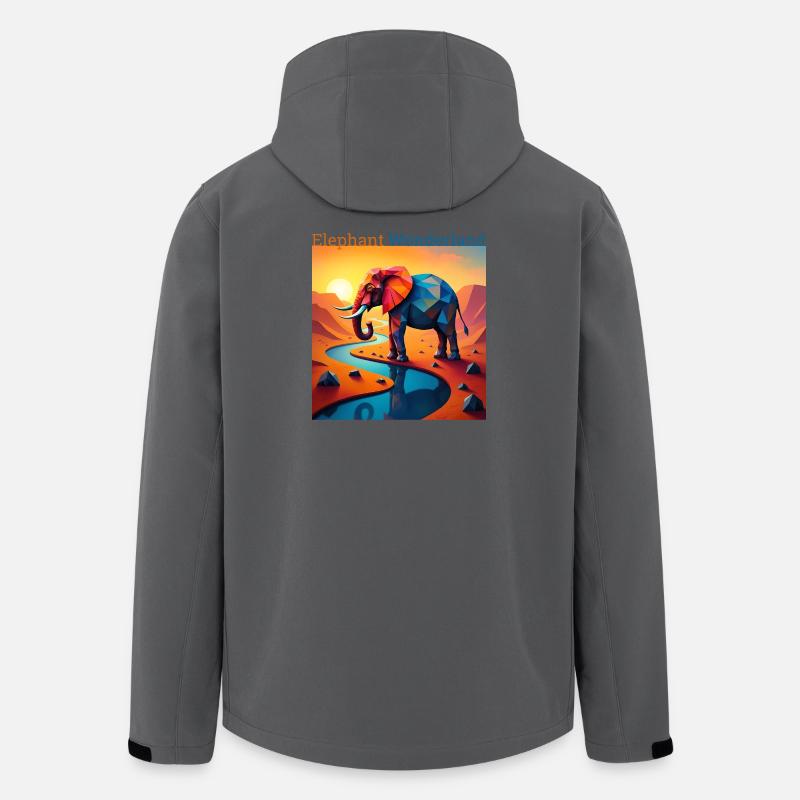 Geometrisches Elefanten-Wunderland - Recycelte Männer Softshell-Jacke von Stanley/Stella - Anthrazit