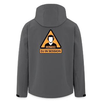 Caution DJ In Session - Men’s Recycled Softshell Jacket by Stanley/Stella - anthracite - Back - AI Model Male 185 light (185cm)