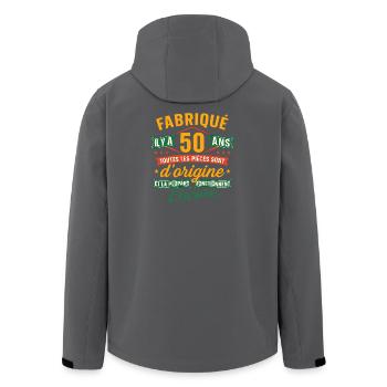 50 Jahre Herkunft, Humor Jubiläumsgeschenk - Recycelte Männer Softshell-Jacke von Stanley/Stella - Anthrazit - Hinten - AI Model Male 185 light (185cm)