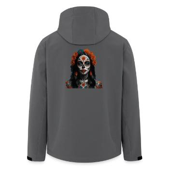 Sugar Skull Floral Queen - Men’s Recycled Softshell Jacket by Stanley/Stella - anthracite - Back - AI Model Male 185 light (185cm)