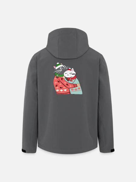  Katzen im Winterzauber - Recycelte Männer Softshell-Jacke von Stanley/Stella - Anthrazit
