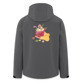  Weihnachtstasse mit Lebkuchenhaus Advent  - Recycelte Männer Softshell-Jacke von Stanley/Stella - Anthrazit - Hinten - AI Model Male 185 light (185cm)