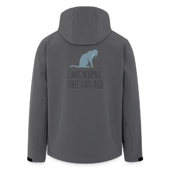 Vor drei Katzen war ich noch normal - Recycelte Männer Softshell-Jacke von Stanley/Stella - Anthrazit - Hinten - AI Model Male 185 light (185cm)