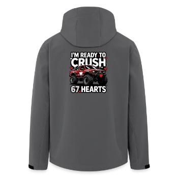 Crush Hearts MonsterTruck - Men’s Recycled Softshell Jacket by Stanley/Stella - anthracite - Back - AI Model Male 185 light (185cm)