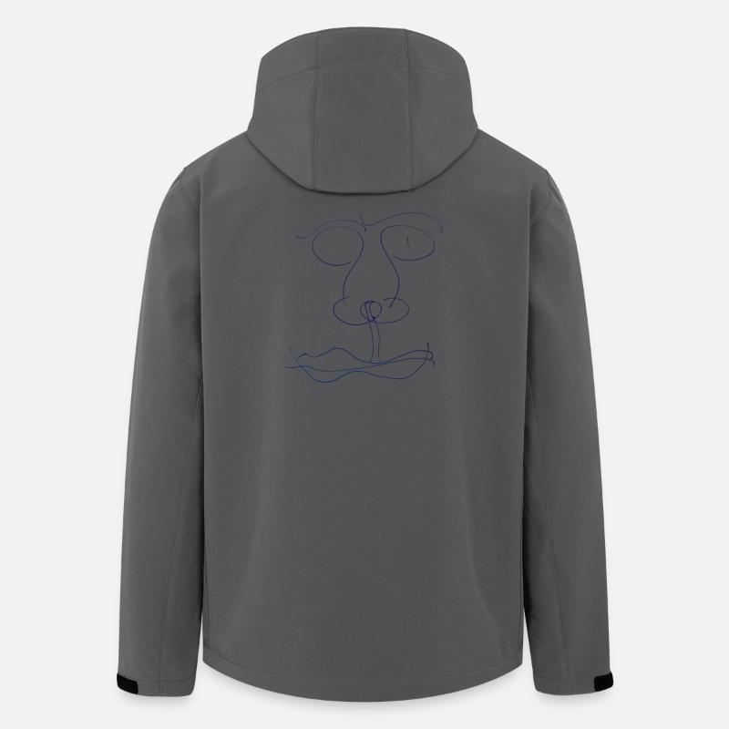 Abstraktes Gesicht: Künstlergeschenke - Recycelte Männer Softshell-Jacke von Stanley/Stella - Anthrazit
