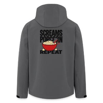 Screams Popcorn Repeat - Recycelte Männer Softshell-Jacke von Stanley/Stella - Anthrazit - Hinten - AI Model Male 185 light (185cm)