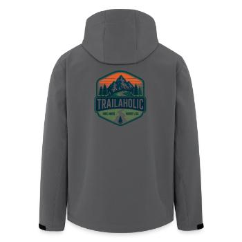 Ein bisschen mehr, weniger Sorge - Recycelte Männer Softshell-Jacke von Stanley/Stella - Anthrazit - Hinten - AI Model Male 185 light (185cm)