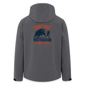 Trailrunning – Manchmal findet dich die Motivation - Recycelte Männer Softshell-Jacke von Stanley/Stella - Anthrazit - Hinten - AI Model Male 185 light (185cm)