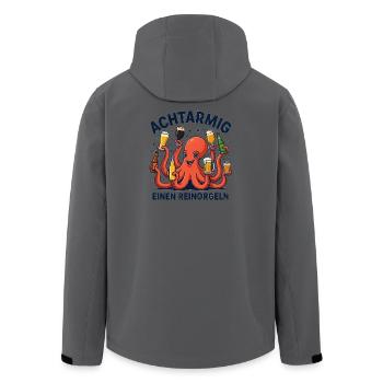 Sauf Spruch Oktopus Bier Festival Kneipe Geschenk - Recycelte Männer Softshell-Jacke von Stanley/Stella - Anthrazit - Hinten - AI Model Male 185 light (185cm)