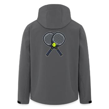 Padel Tennis Schläger - Recycelte Männer Softshell-Jacke von Stanley/Stella - Anthrazit - Hinten - AI Model Male 185 light (185cm)