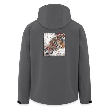 Tatouages japonais Mur rétro - Veste softshell homme en polyester recyclé Stanley/Stella - charbon - Dos - AI Model Male 185 light (185cm)