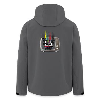 Flowing Test-Screen Retro TV - Recycelte Männer Softshell-Jacke von Stanley/Stella - Anthrazit - Hinten - AI Model Male 185 light (185cm)