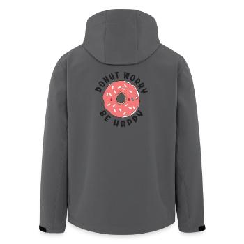 Donut Sorge Sei glücklich - Recycelte Männer Softshell-Jacke von Stanley/Stella - Anthrazit - Hinten - AI Model Male 185 light (185cm)
