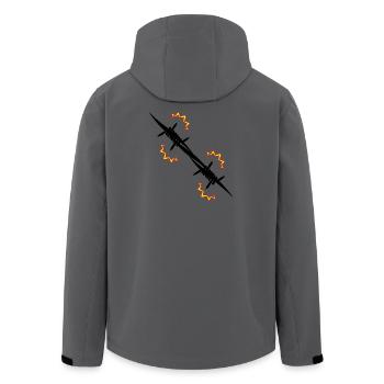 Elektrozaun Stacheldraht - Recycelte Männer Softshell-Jacke von Stanley/Stella - Anthrazit - Hinten - AI Model Male 185 light (185cm)