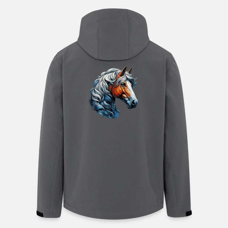 Pferd - Recycelte Männer Softshell-Jacke von Stanley/Stella - Anthrazit