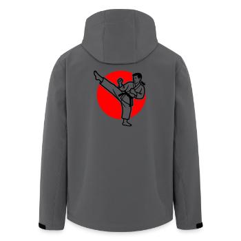 Karate Mae-Geri - Recycelte Männer Softshell-Jacke von Stanley/Stella - Anthrazit - Hinten - AI Model Male 185 light (185cm)